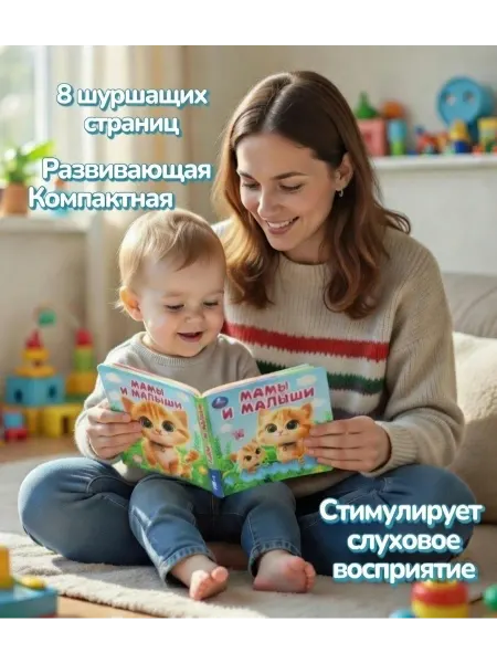 Умка Тактильная книга для малышей шуршащая мягкая книжка шуршалка