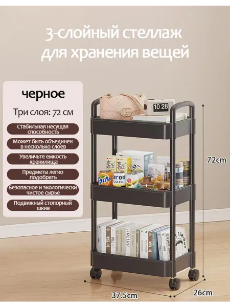 Этажерка на колесиках металлическая