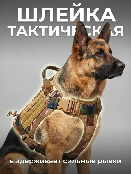 Шлейка для собак тактическая камуфляжная