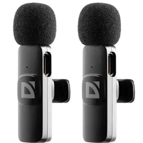Defender Наушники Петличный микрофон Talky - 138 wrls, черный, на прищепке, 2шт 64138