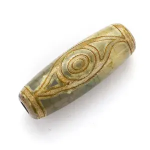 Бусины Дзи 2 Глаза Натуральный Агат 28.5-32x10-12.5мм, 1шт (13Z26575)