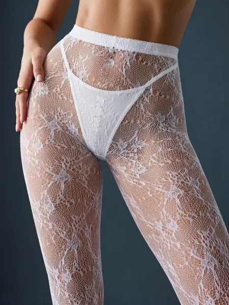 Lupepi Колготки белые кружевные