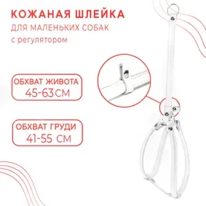 Круглая шлейка для маленьких собак с регулятором / ширина 14 мм / Чёрный цвет