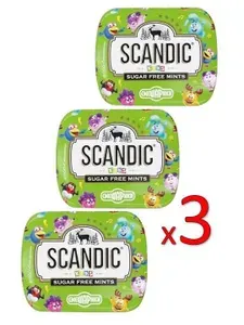 Конфеты Scandic без сахара со вкусом Яблоко Смешарики,14г,3шт (216)