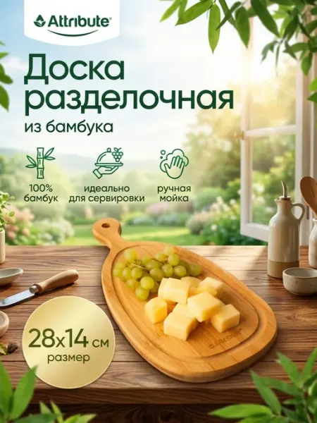ATTRIBUTE Разделочная доска из бамбука 28*14 см