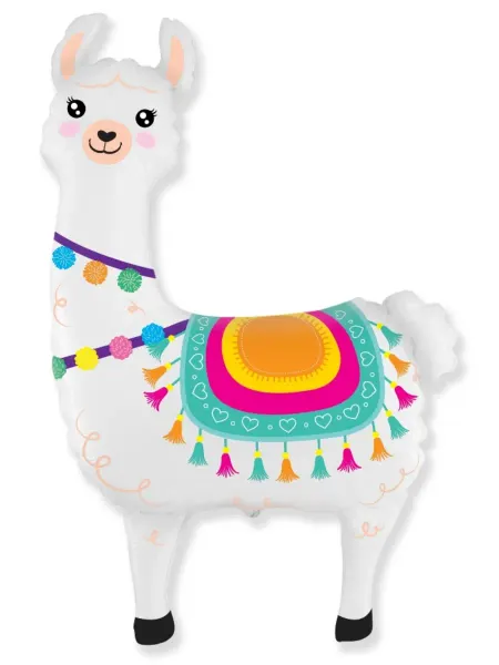 Дон Баллон Шар (14'' 36 см) Мини-фигура, Лама Альпака, Белый, 1 шт