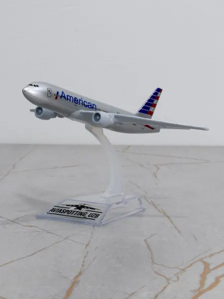 Модель самолёта Boeing 777, American Airlines, 14 см, Металл+пластик