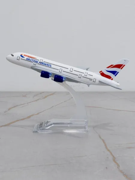 Модель самолёта Airbus A380, авиакомпания British Airways, 14 см, Металл+пластик