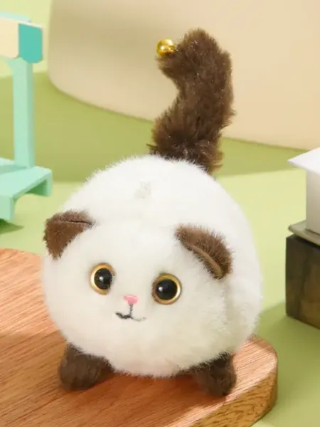 Market Toys Мягкая игрушка брелок Кот виляющий хвостом 14 см