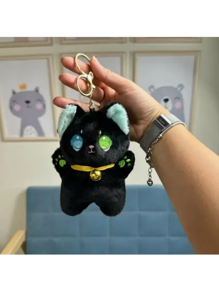 MToys брелок котёнок аниме колокольчики 14 см черный