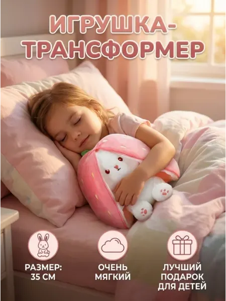 Joy of Panda Плюшевая игрушка кролик вывернушка 35см милашка