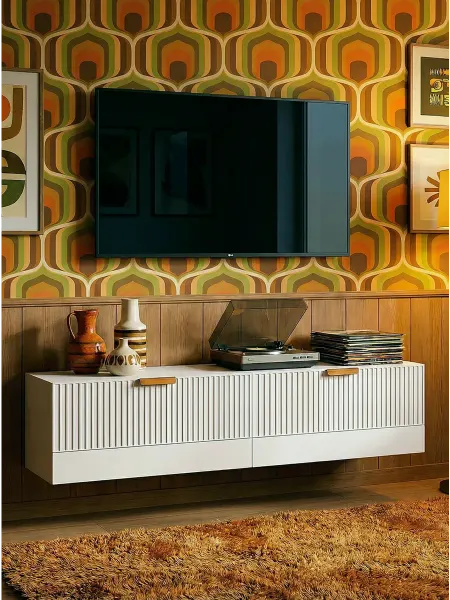 Effetto collection Тумба под телевизор подвесная белая 140см