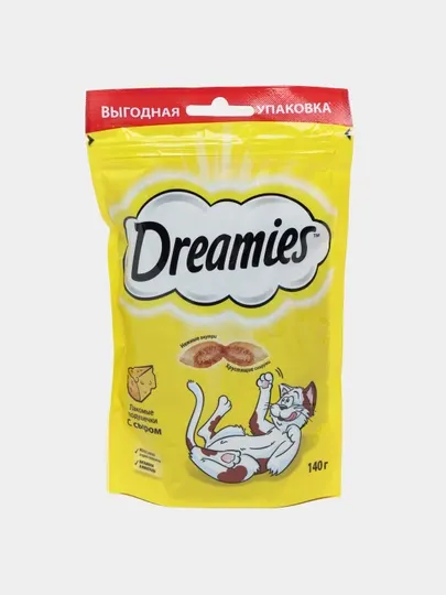 Лакомство для кошек Dreamies подушечки с сыром, 140 г, 5 штук