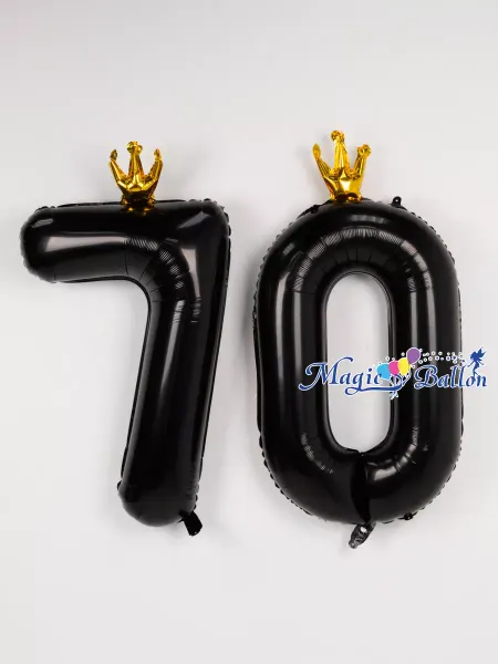 WOW-Ballon Набор черных воздушных шаров на 70 лет