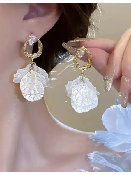 Brilliant accessory Серьги бижутерия длинные лепестки вечерние висячие крупные