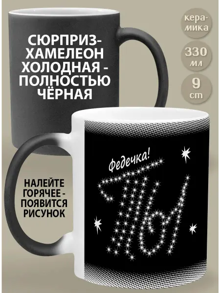 Glinki Design Кружка-хамелеон Федечка! Ты моя вселенная!
