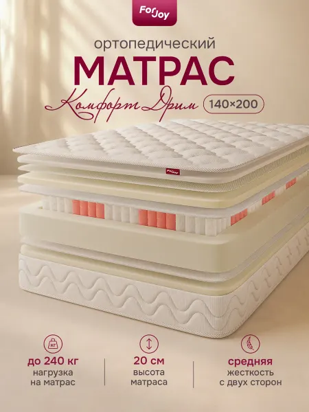 ForJoy Матрас 140х200 Комфорт Дрим пружинный ортопедический