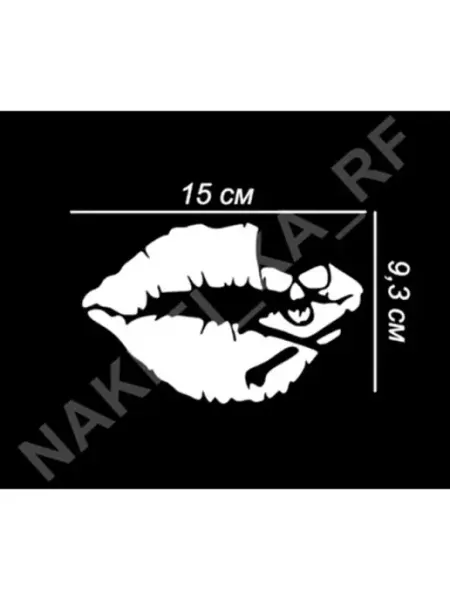 NAKLEY_KA_RF Наклейка Поцелуй Череп наклейка на стекло женская наклейка