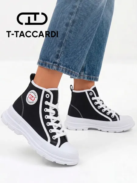 T.TACCARDI Кеды женские летние черные высокие