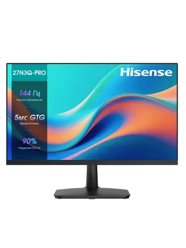 Hisense 27" Монитор Монитор Hisense 27N3Q-PRO 27", 1920x1080, 144 Гц, черный (27N3Q-PRO), IPS, 1920x1080 Full HD, 144 Гц, черный