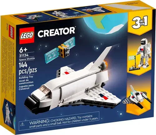 Конструктор LEGO CREATOR 3-in-1 Космический шаттл, 144 деталей, возраст от 6+, 31134