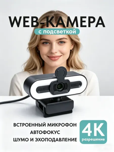 Веб камера для компьютера с микрофоном 4K 1440p