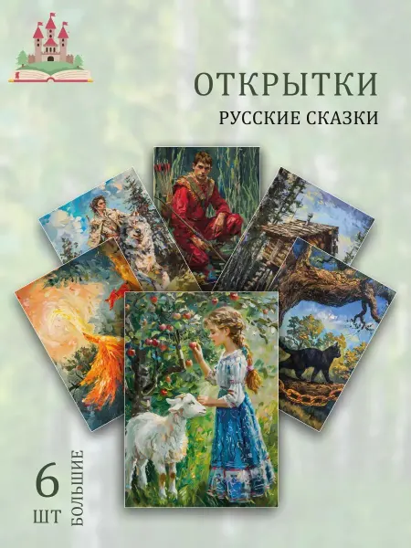 Обниму словами А6 Открытки русские сказки в рисунках