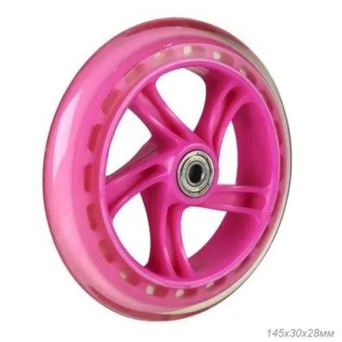 Колесо для самоката Comiron 145 мм. PU Abec-7 Clear Pink