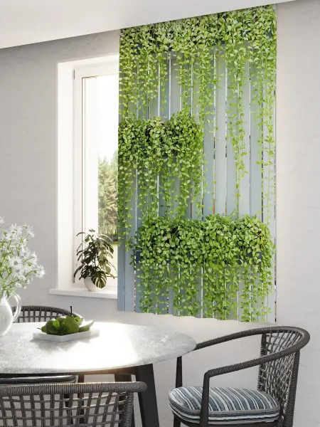 Homepick Фотоштора короткая на кухню, 1 шт 145х160 см, растения