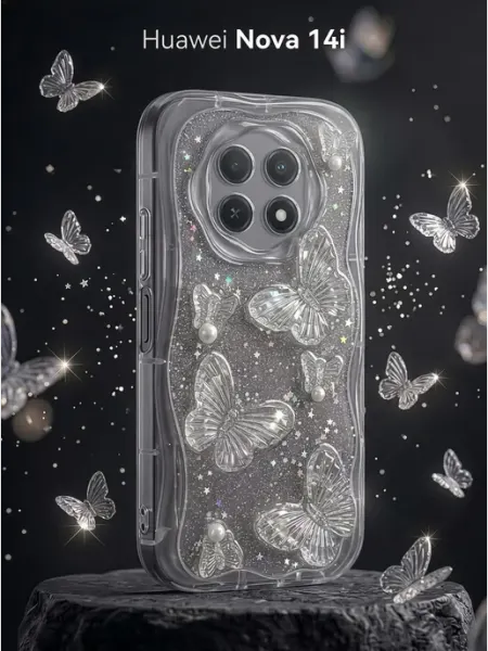 ЧЕХОЛБЕРИ Рельефный чехол с 3D бабочками на Huawei Nova 14i