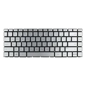 Клавиатура c подсветкой для ноутбука HP 14s-fq0 dq3 / 14s-fq1 dq0 dq , 14s-dq dh0 360 - серебристая