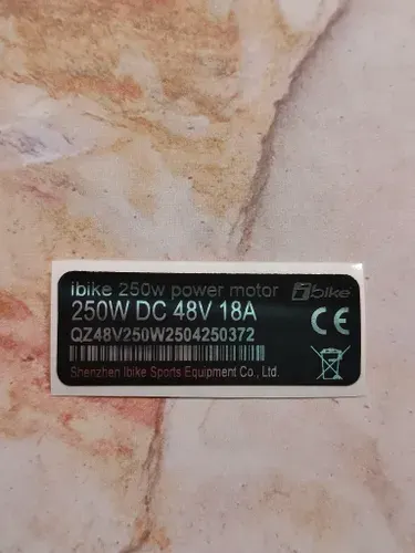 Наклейка для колеса электровелосипеда ibike 250w, 14x40 мм. Черный цвет