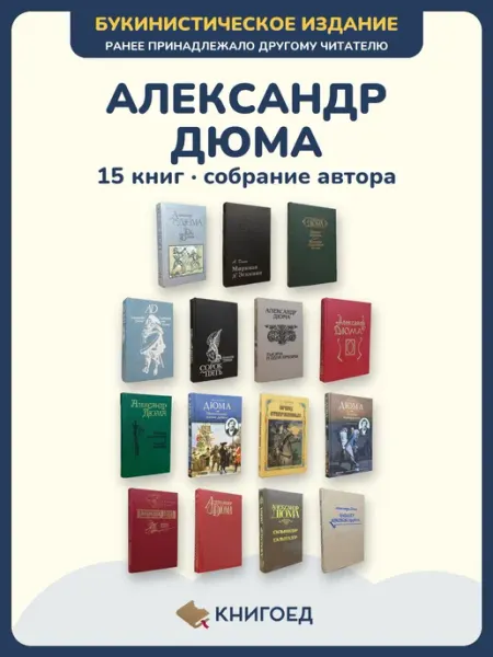 Книгоед Дюма романы 15 книг приключения букинистика издания