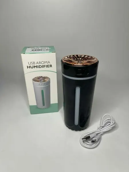 BOS-MINI Увлажнитель воздуха для автомобиля / дома USB AROMA HUMIDIFIER белый два режима, с подсветкой, черный