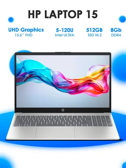 Ноутбук HP LAPTOP 15-FD0355NIA CORE 5-120U 8GB 512GB 15,6 FHD SILVER