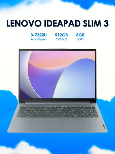 Ноутбук Lenovo IdeaPad Slim 3 15AMN8 R3-7320U Arctic Grey 15.6"