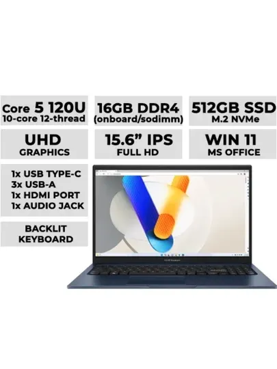 Ноутбук ASUS Vivobook X1504VA Core 5-120U /16GB /512GB SSD/15.6” FHD IPS /Intel Iris Xe