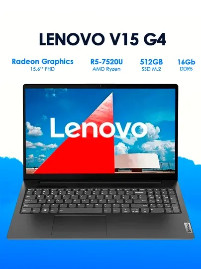Ноутбук Lenovo V15 G4 AMN — R5‑7520U | 16GB | 512GB SSD | 15,6″ FHD
