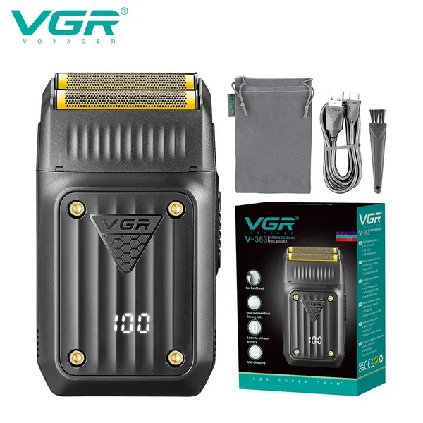 Электробритва-шейвер VGR, титановые лезвия, быстрая зарядка, с USB-кабелем