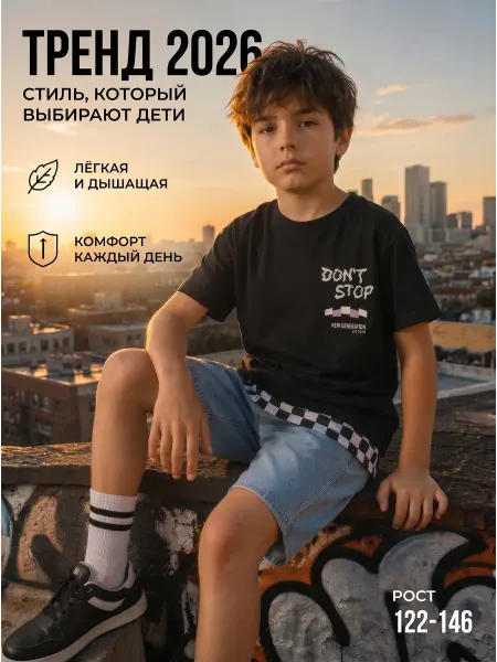 Vteme Футболка черная оверсайз хлопок
