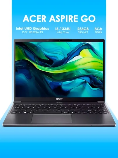 Ноутбук ACER ASPIRE GO 15 AG15-51P-510U I5-1334U 8GB 256GB 15,3 WUXGA IPS W11 STEEL GRAY