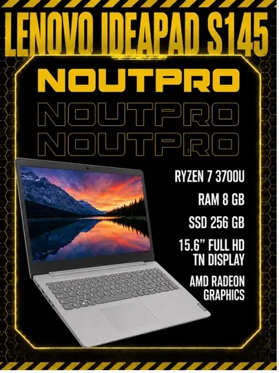 Ноутбук Lenovo IdeaPad S145 AMD Ryzen™ 7 3700U RAM 8GB SSD 256GB 15.6″ Full HD TN