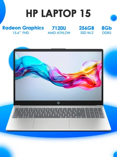 Ноутбук HP Laptop 15 Athlon 7120U 8GB 256GB 15.6" Silver