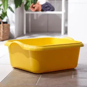 Таз квадратный, 10 л, 37 31 15.5 см, пластик, МИКС