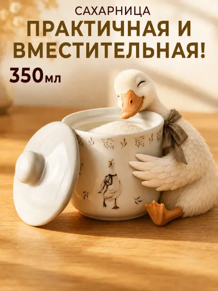 GT Сахарница с крышкой керамика с рисунком 350 мл
