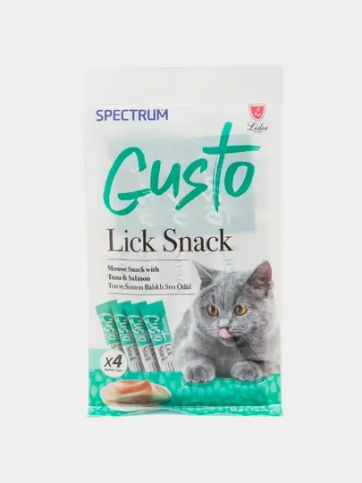 Лакомство для кошек Spectrum Gusto, Крем-суп лосось и тунец, 4*15