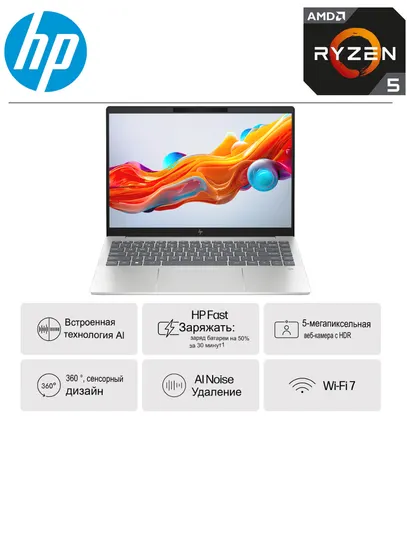 Ноутбук HP ryzen 5 7520U 8/512 Ful HD 15.6 сенсорный экран