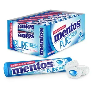 Жевательная резинка Mentos Pure Fresh вкус Свежая мята, без сахара, 24 шт х 15,5 г