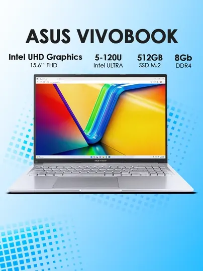 Ноутбук ASUS Vivobook X1504V Core 5-120U 8GB 512GB 15.6 FHD серебристый