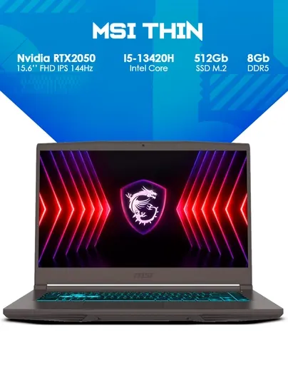Ноутбук MSI Thin 15 i5-13420H 8GB 512GB RTX2050 15.6"